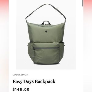 NWT Lululemon Easy Days Backpack